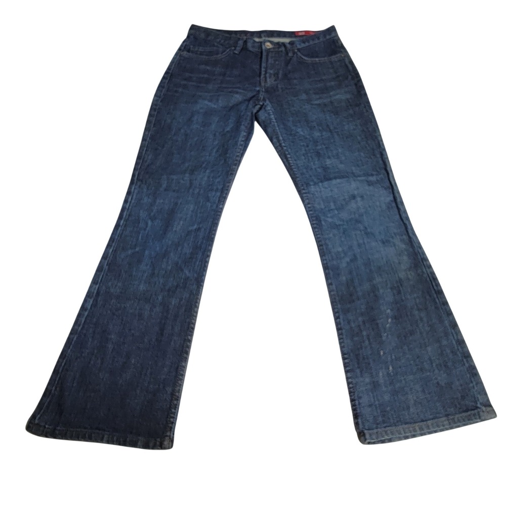 X2 Denim Laboratory Mens W31 Boot Cut Jeans Dark Wash Blue Stretch Denim